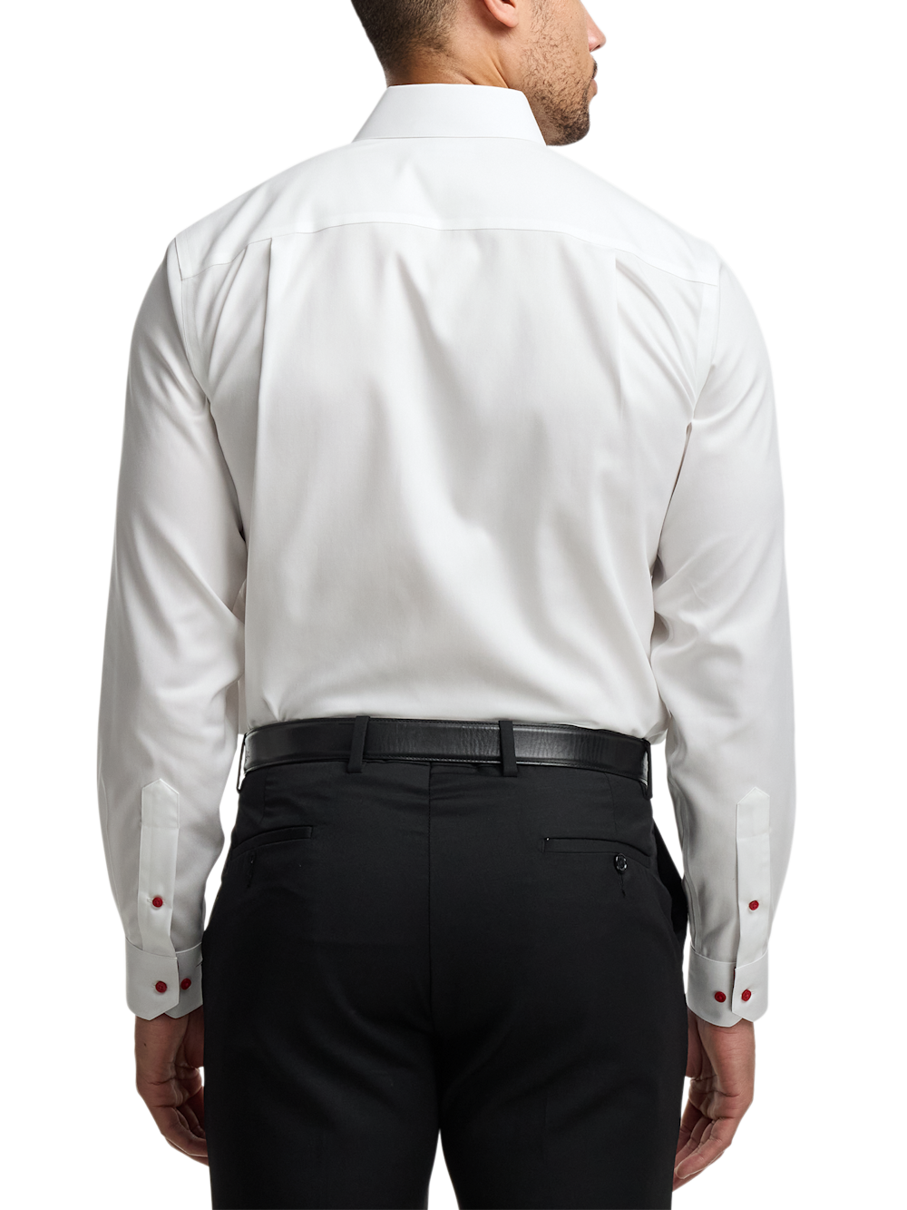 Alternate Image of Comfort Stretch Non-iron Solid Dress Shirt With Contrast Trim-4