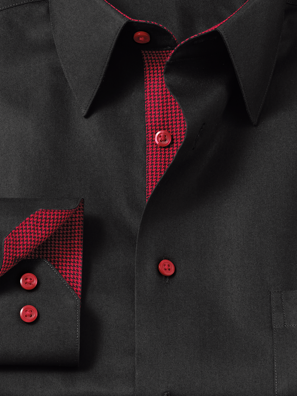 Alternate Image of Comfort Stretch Non-iron Solid Dress Shirt With Contrast Trim-5