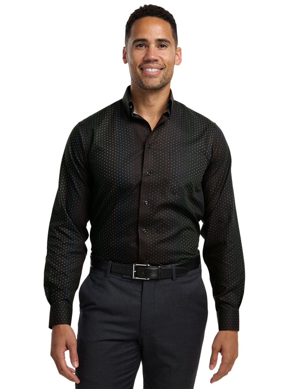 Alternate Image of Comfort Stretch Non-iron Dot Dress Shirt-1