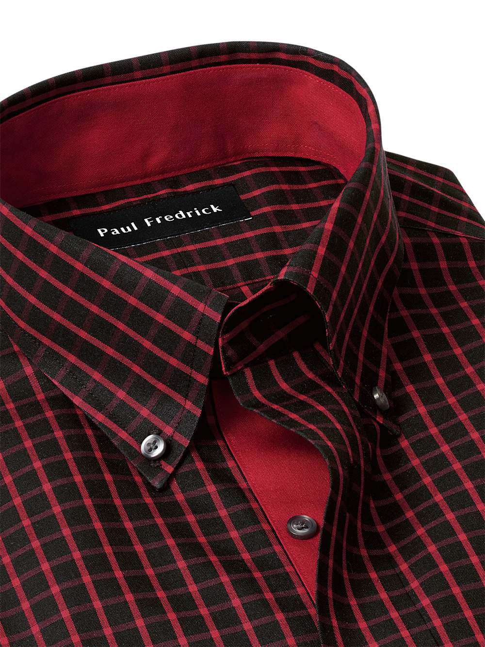 Alternate Image of Comfort Stretch Non-iron Check Dress Shirt With Contrast Trim-6