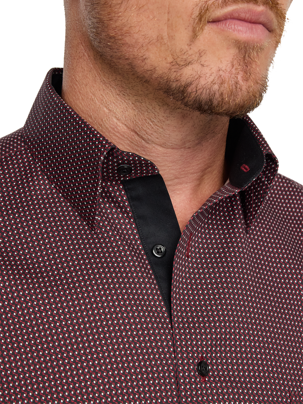 Alternate Image of Comfort Stretch Non-iron Geometric Dress Shirt With Contrast Trim-2