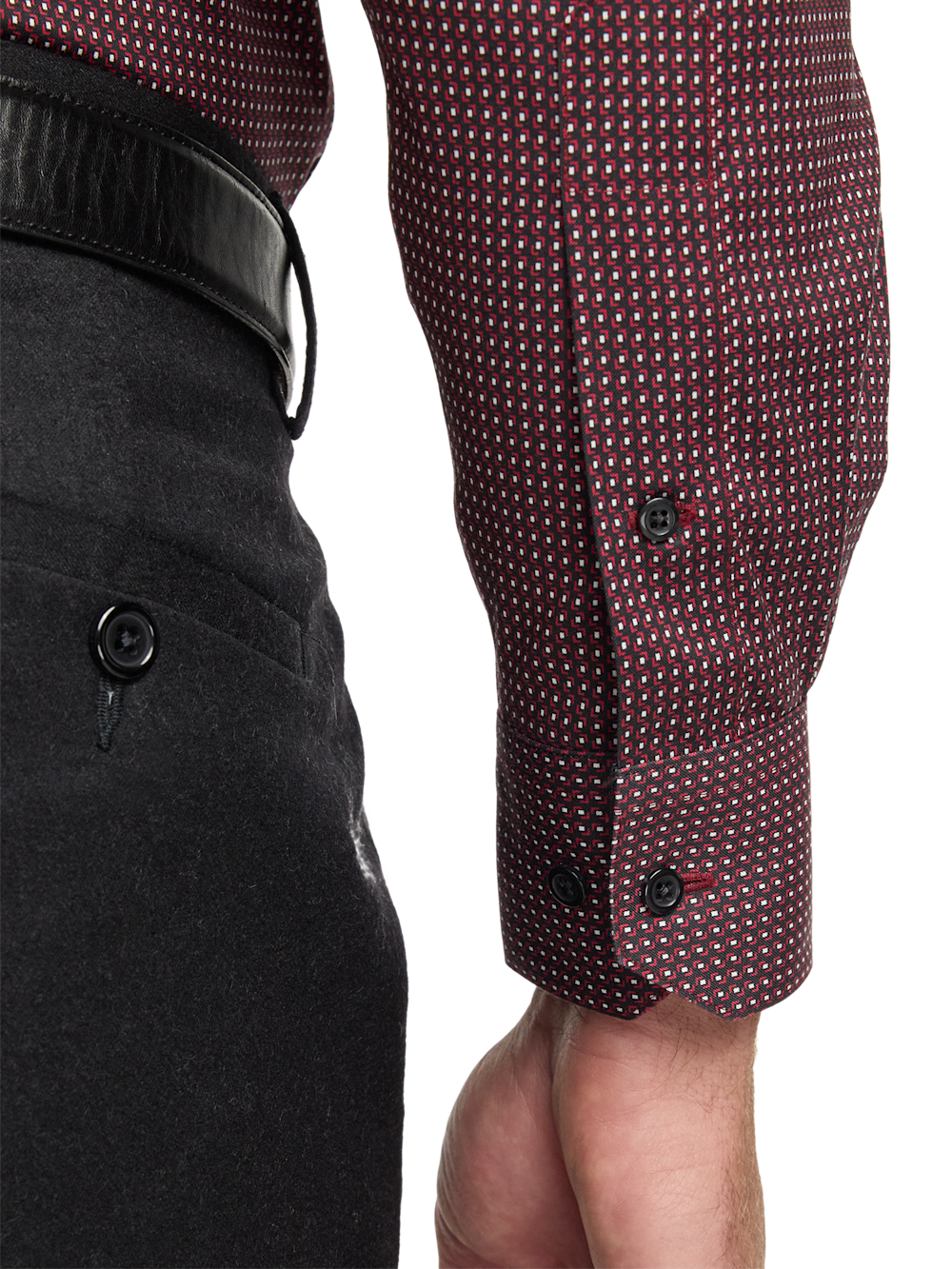 Alternate Image of Comfort Stretch Non-iron Geometric Dress Shirt With Contrast Trim-3