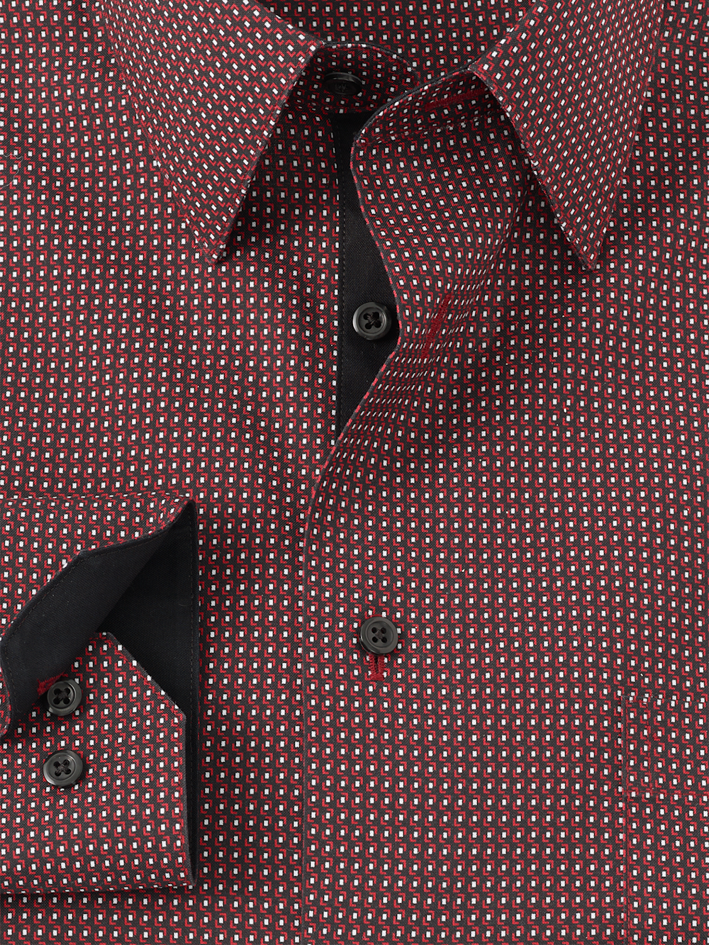 Alternate Image of Comfort Stretch Non-iron Geometric Dress Shirt With Contrast Trim-5
