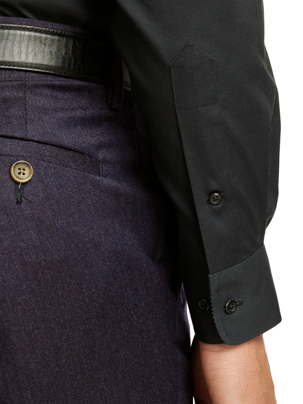 Alternate Image of Comfort Stretch Non-iron Solid Dress Shirt With Contrast Trim-3