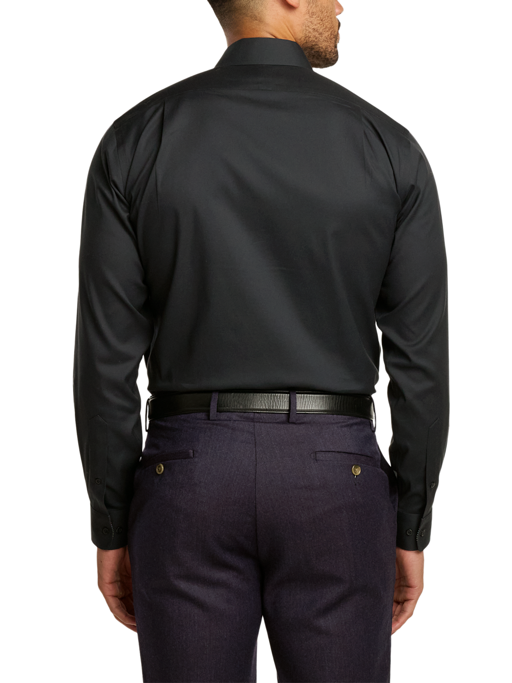 Alternate Image of Comfort Stretch Non-iron Solid Dress Shirt With Contrast Trim-4