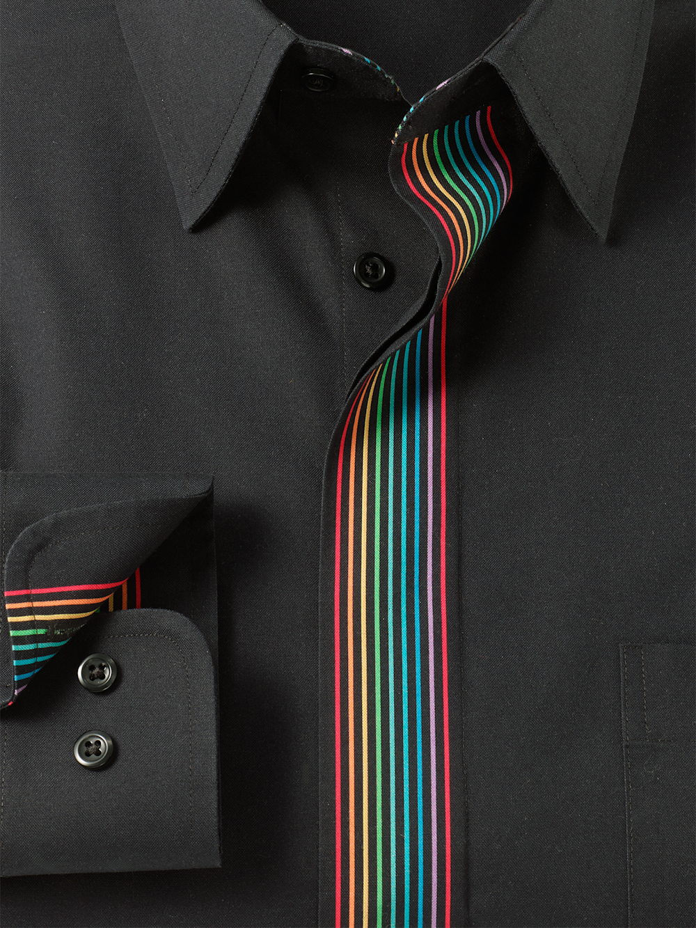 Alternate Image of Comfort Stretch Non-iron Solid Dress Shirt With Contrast Trim-5
