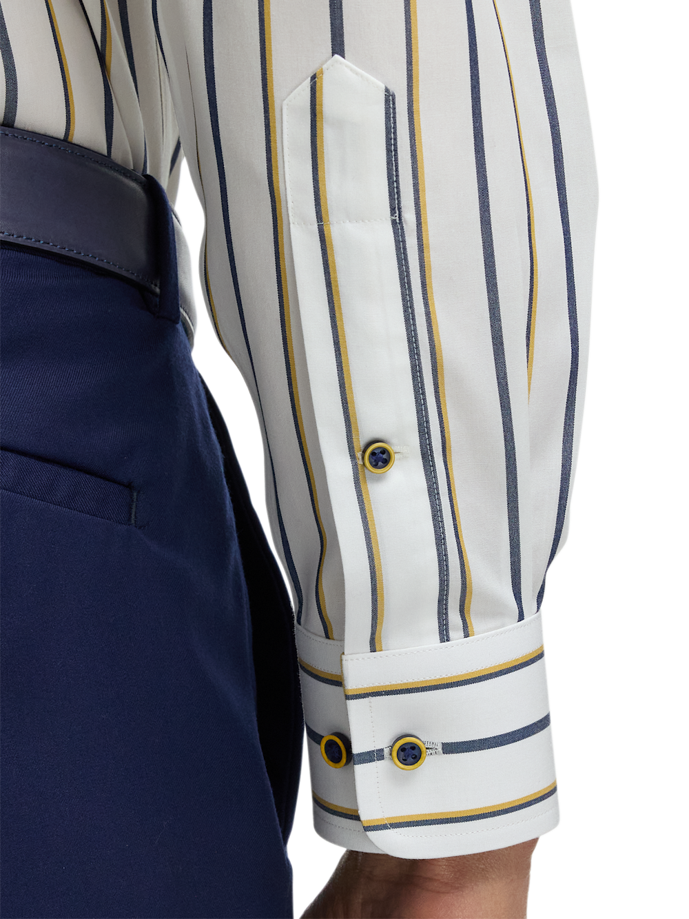 Alternate Image of Comfort Stretch Non-iron Stripe Dress Shirt With Contrast Trim-3