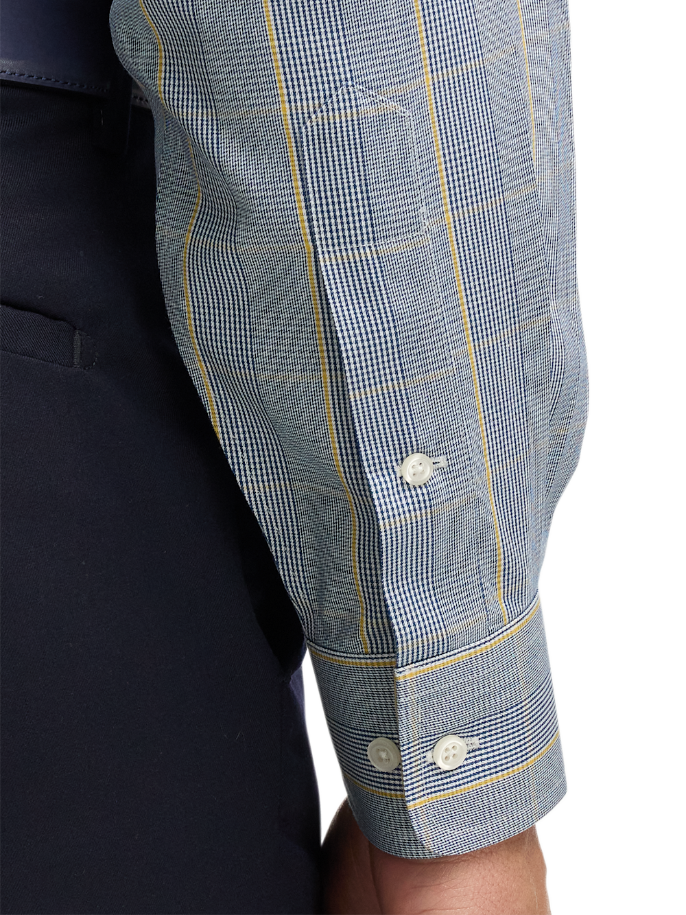 Alternate Image of Comfort Stretch Non-iron Plaid Dress Shirt With Contrast Trim-3