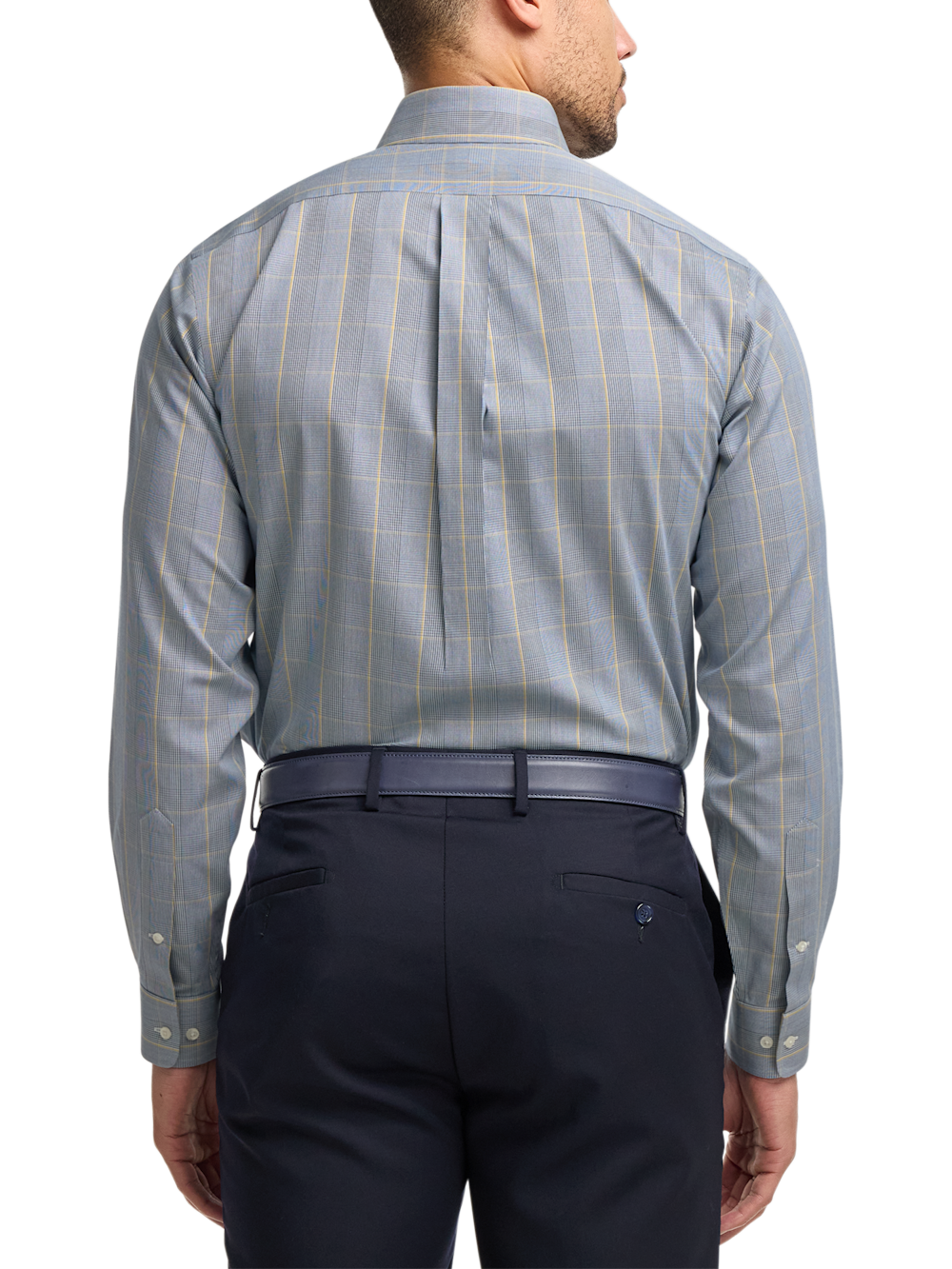 Alternate Image of Comfort Stretch Non-iron Plaid Dress Shirt With Contrast Trim-4