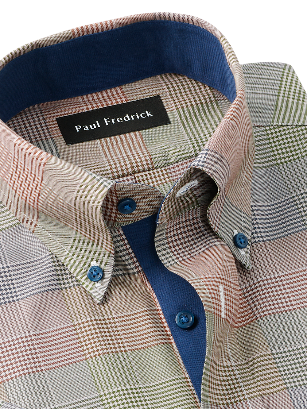 Alternate Image of Comfort Stretch Non-iron Plaid Dress Shirt With Contrast Trim-6