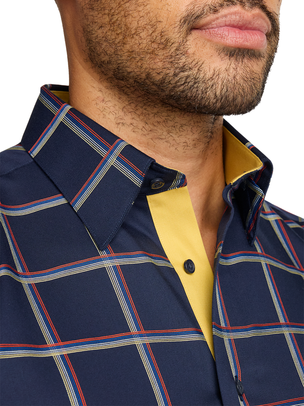 Alternate Image of Comfort Stretch Non-iron Check Dress Shirt With Contrast Trim-2