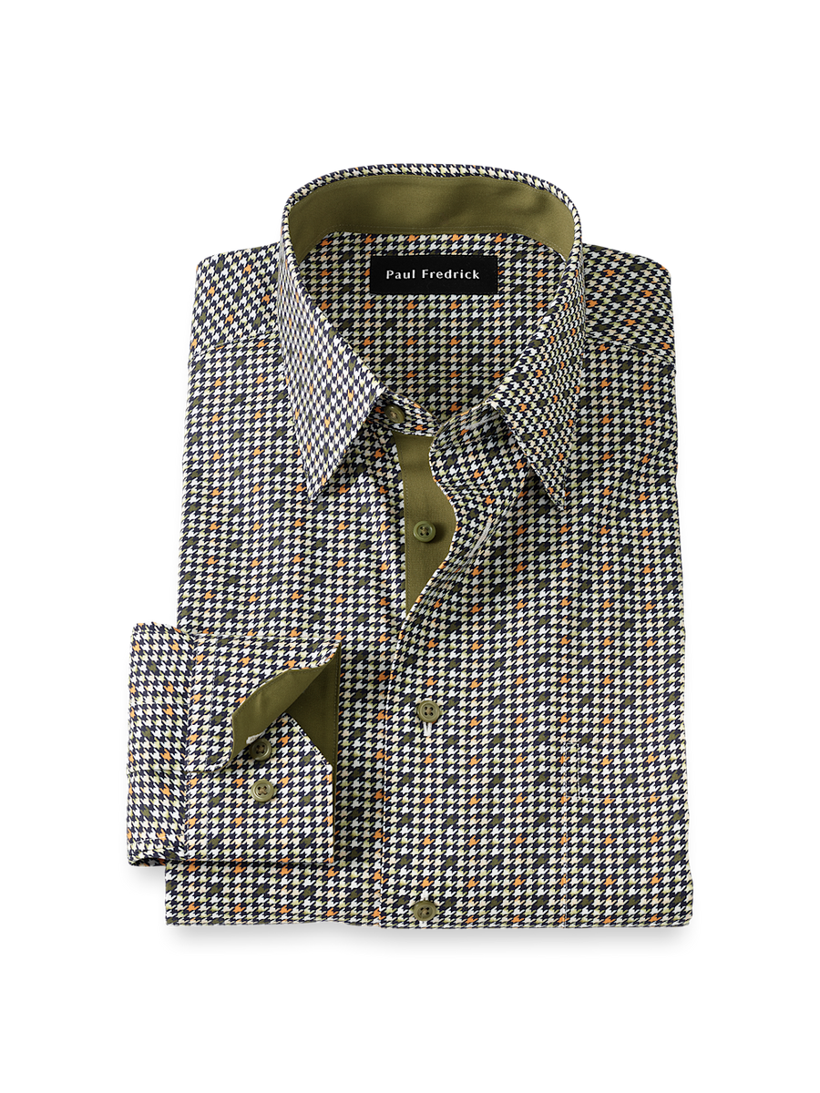 Comfort Stretch Non-Iron Check Dress Shirt With Contrast Trim