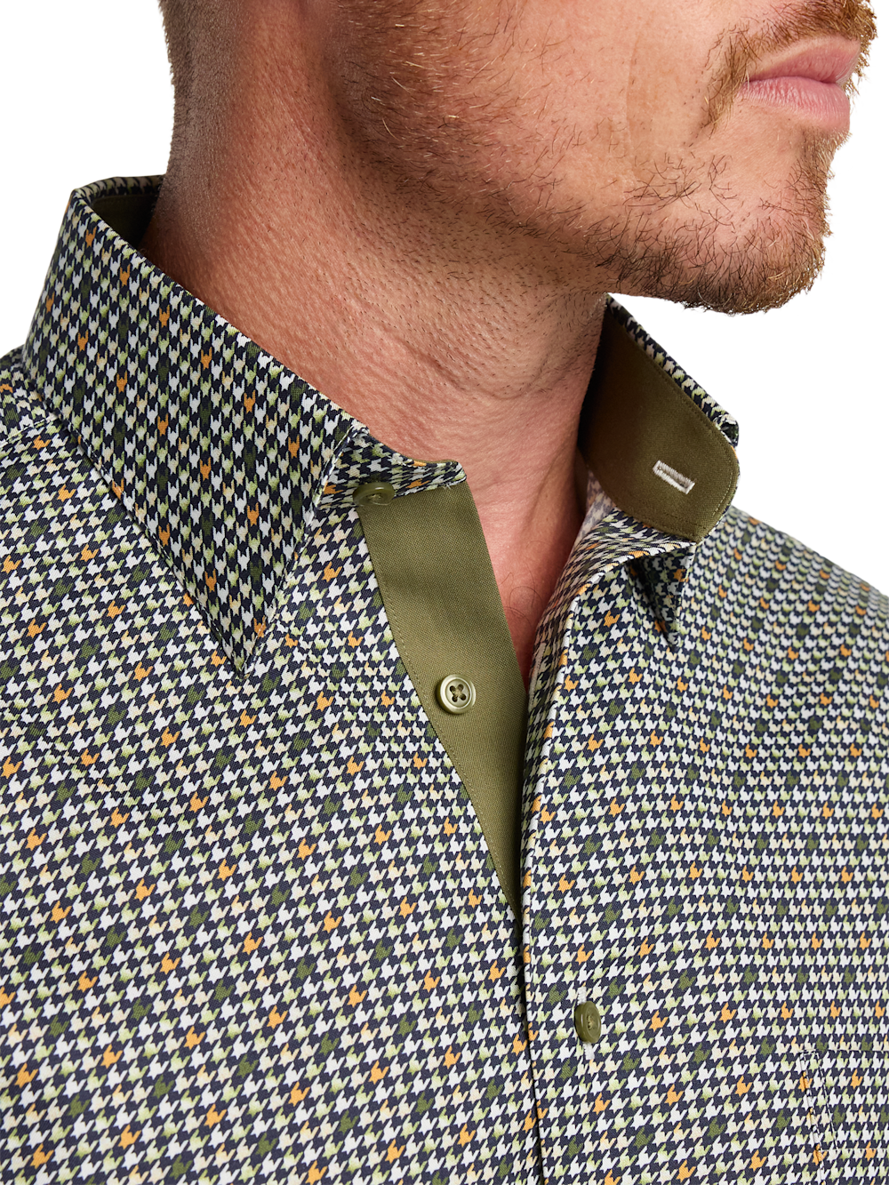 Alternate Image of Comfort Stretch Non-iron Check Dress Shirt With Contrast Trim-2