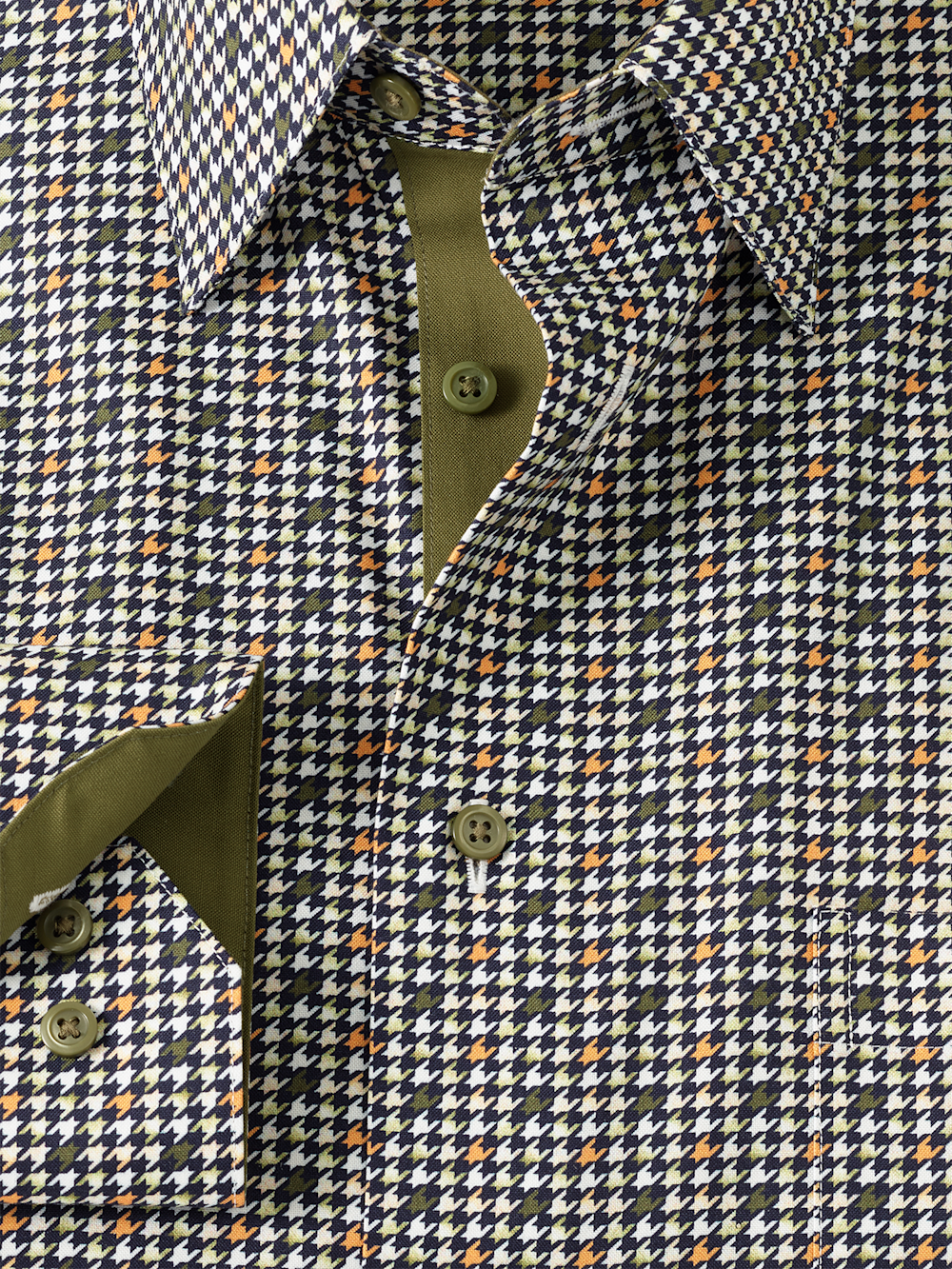 Alternate Image of Comfort Stretch Non-iron Check Dress Shirt With Contrast Trim-5