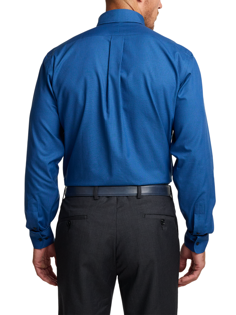 Alternate Image of Non-iron Cotton Check Dress Shirt With Contrast Trim-4