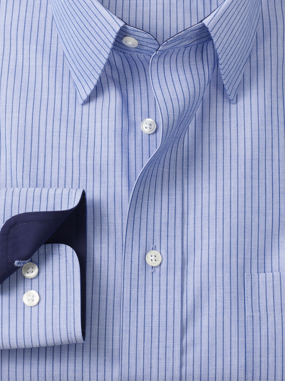Alternate Image of Non-iron Cotton Stripe Dress Shirt With Contrast Trim-5
