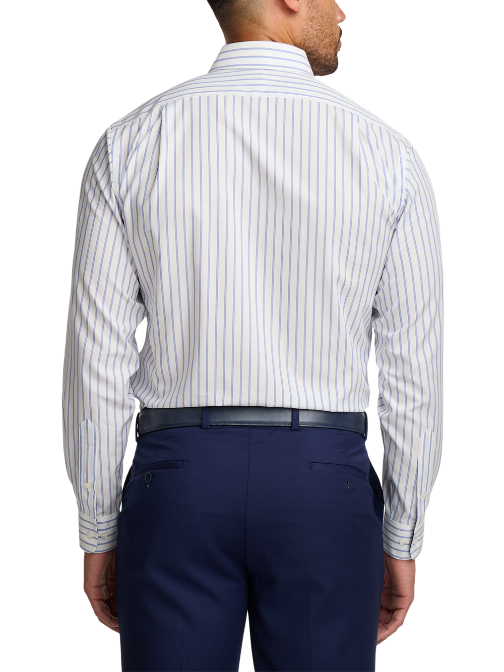 Alternate Image of Non-iron Cotton Stripe Dress Shirt With Contrast Trim-4