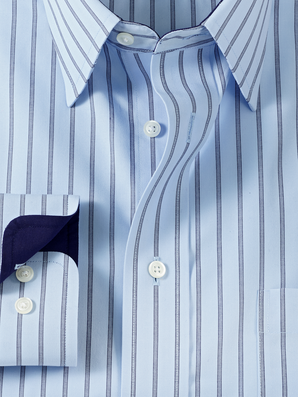 Alternate Image of Non-iron Cotton Stripe Dress Shirt With Contrast Trim-5
