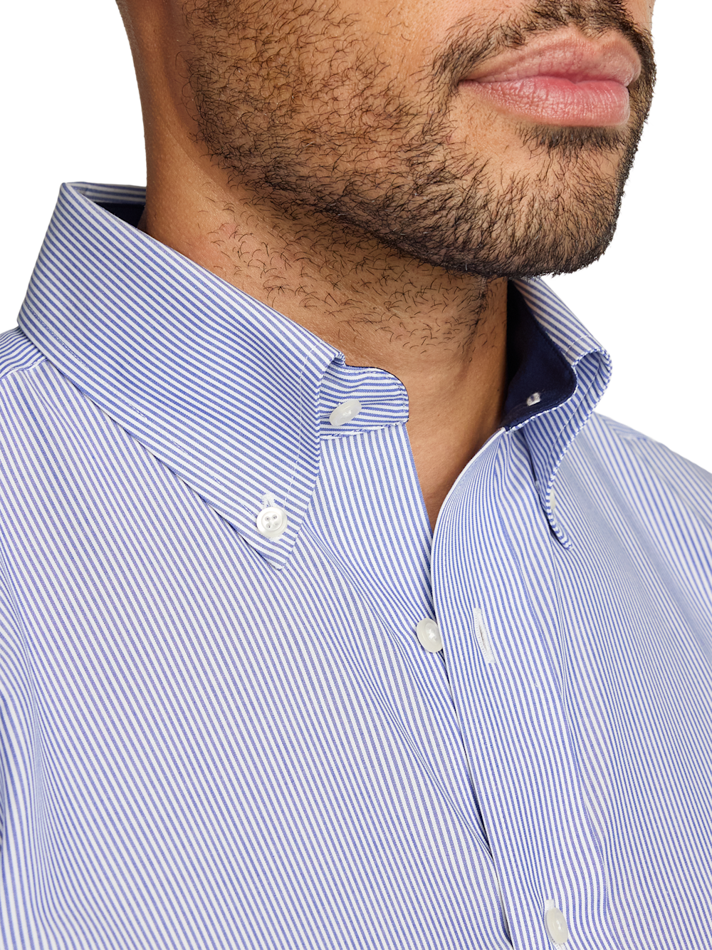 Alternate Image of Non-iron Cotton Stripe Dress Shirt With Contrast Trim-2