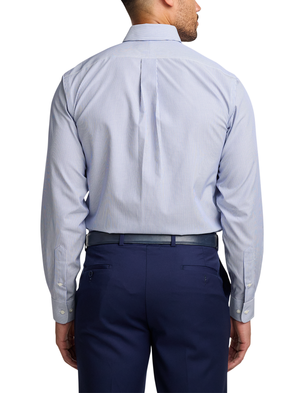Alternate Image of Non-iron Cotton Stripe Dress Shirt With Contrast Trim-4