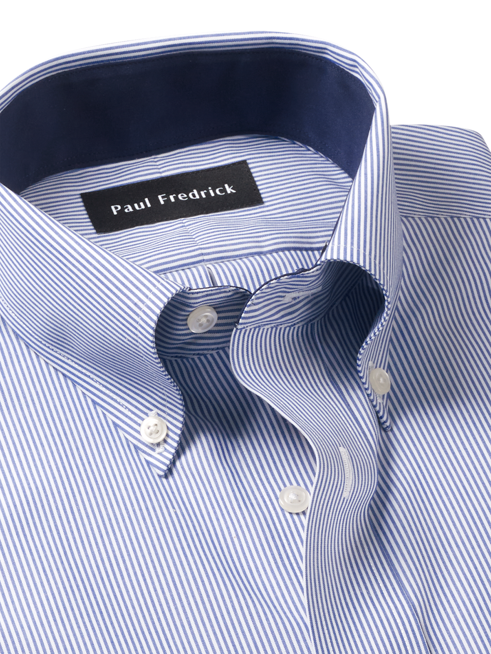 Alternate Image of Non-iron Cotton Stripe Dress Shirt With Contrast Trim-6