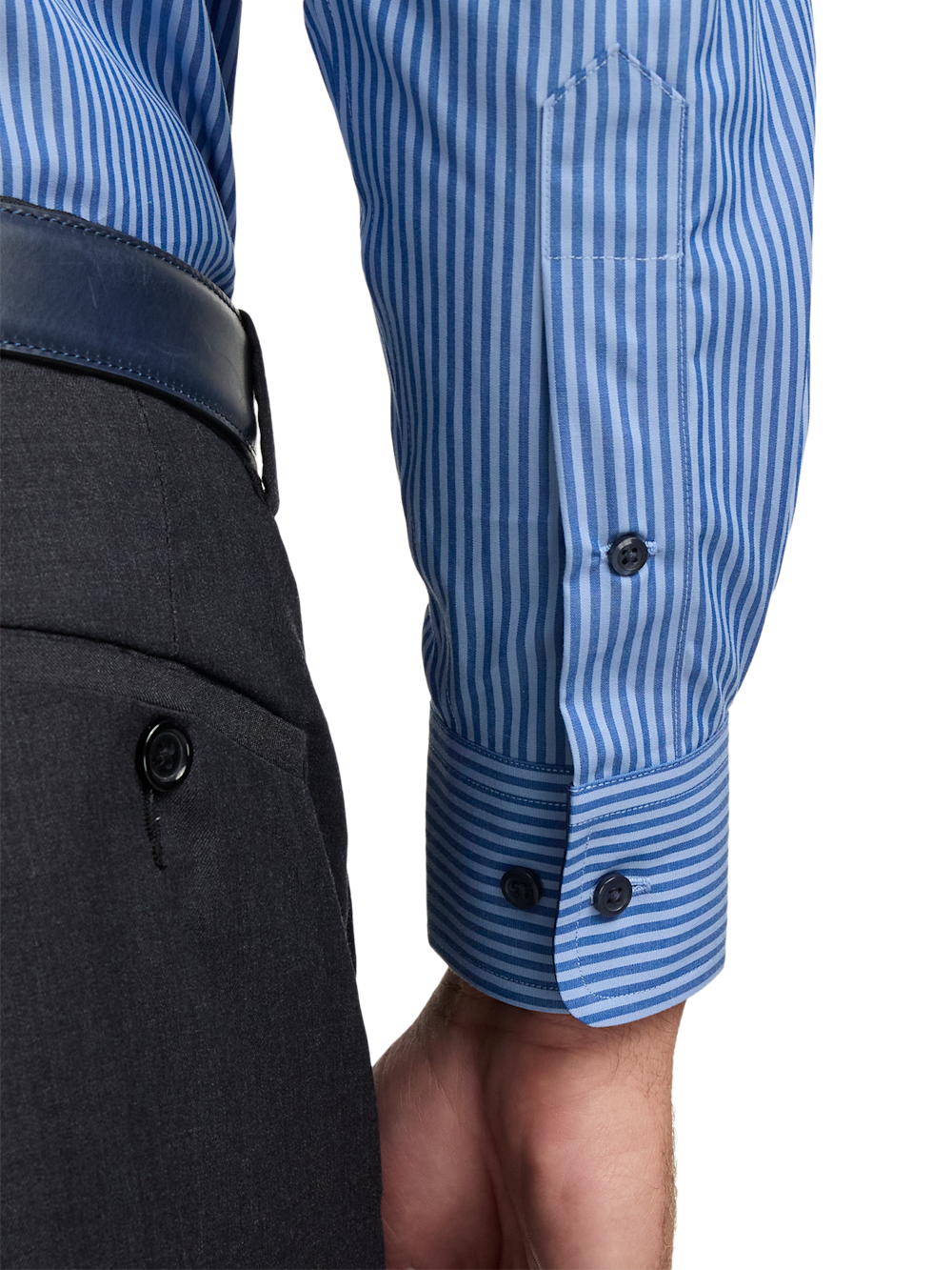 paul fredrick men's classic fit non-iron cotton stripe dress shirt Non-Iron Cotton Stripe Dress Shirt With Contrast Trim