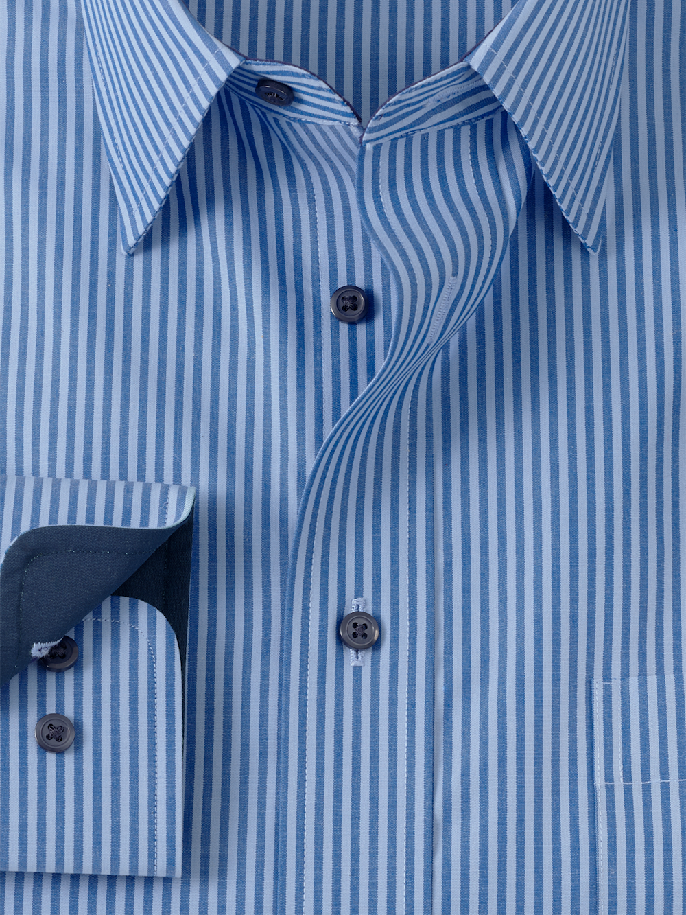 paul fredrick men's classic fit non-iron cotton stripe dress shirt Non-Iron Cotton Stripe Dress Shirt With Contrast Trim