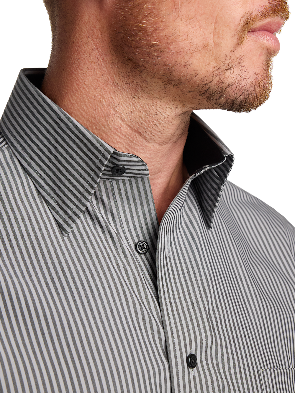 paul fredrick men's classic fit non-iron cotton stripe dress shirt Non-Iron Cotton Stripe Dress Shirt With Contrast Trim