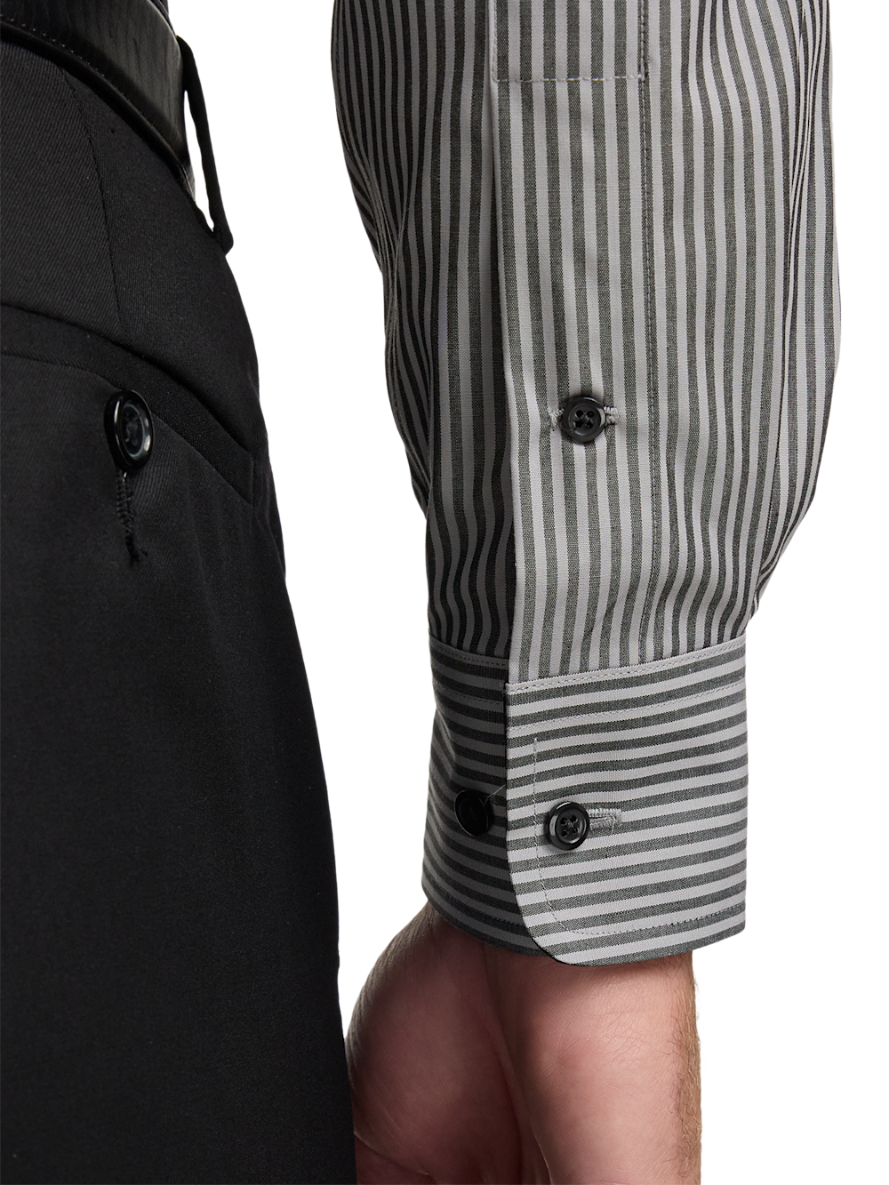 paul fredrick men's classic fit non-iron cotton stripe dress shirt Non-Iron Cotton Stripe Dress Shirt With Contrast Trim