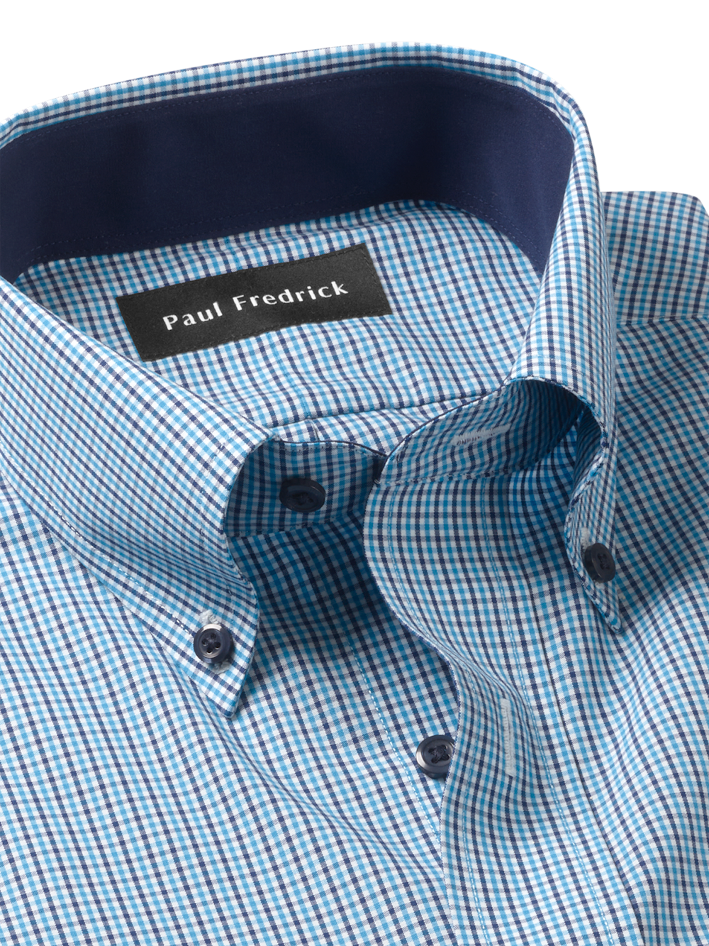 Alternate Image of Non-iron Cotton Check Dress Shirt With Contrast Trim-6