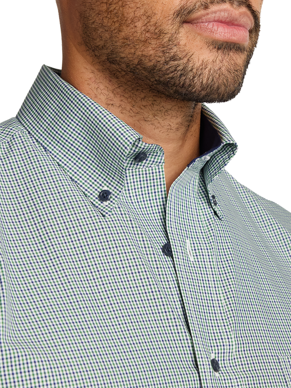Alternate Image of Non-iron Cotton Check Dress Shirt With Contrast Trim-2