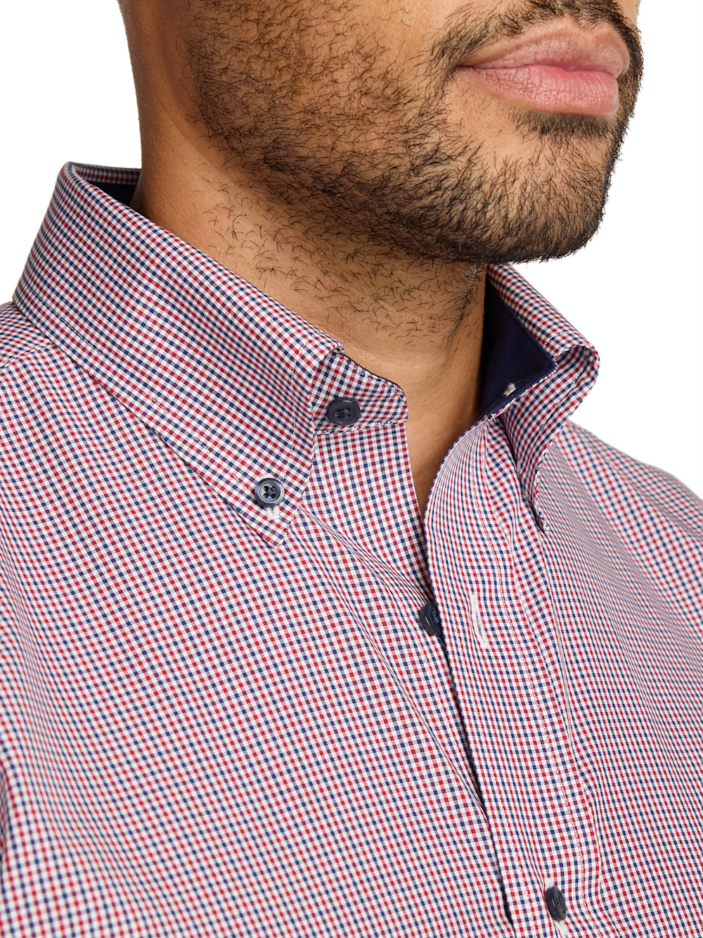 Alternate Image of Non-iron Cotton Check Dress Shirt With Contrast Trim-2