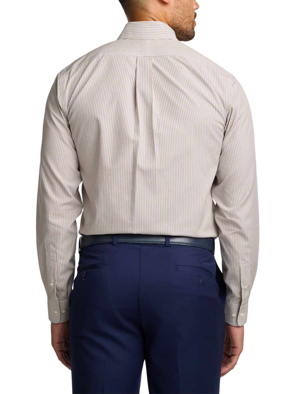Alternate Image of Non-iron Cotton Stripe Dress Shirt With Contrast Trim-4