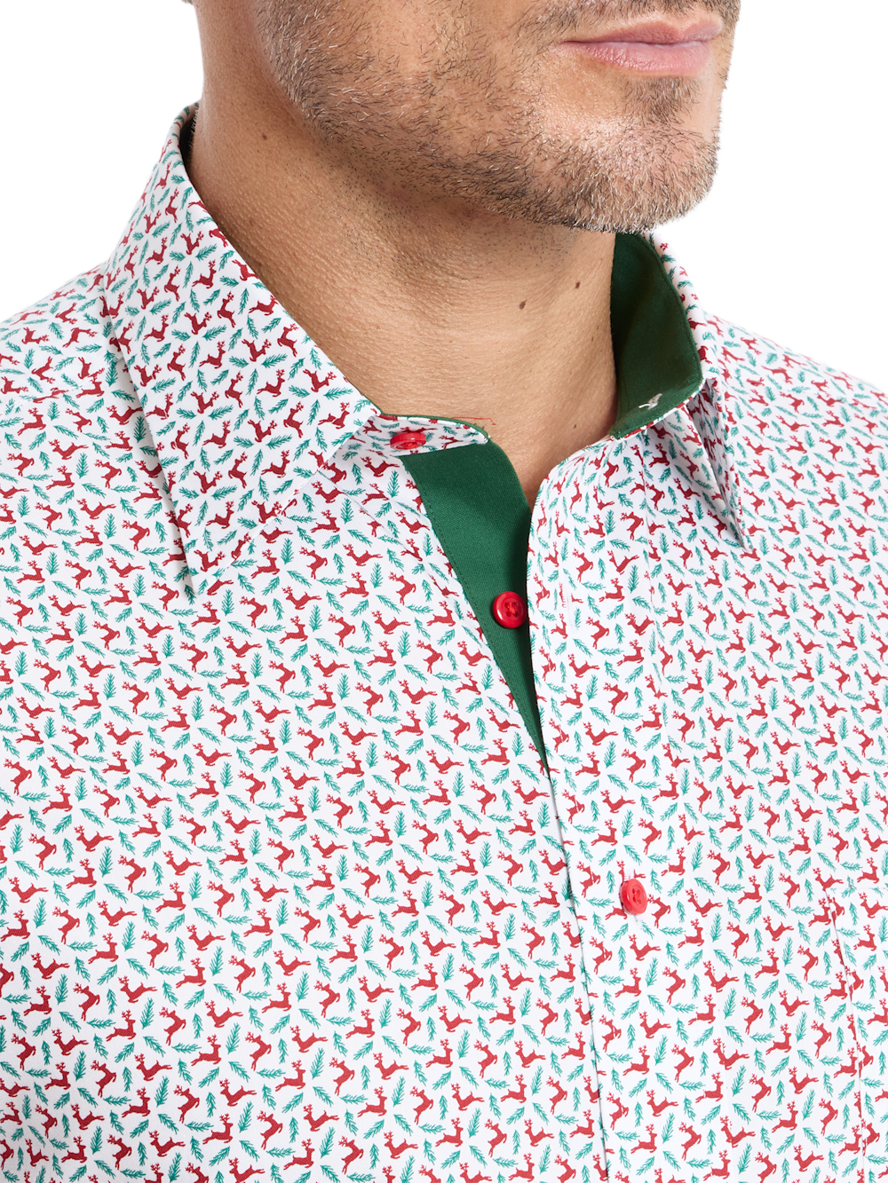 Alternate Shot of Men's red/green  Shirts  - 2