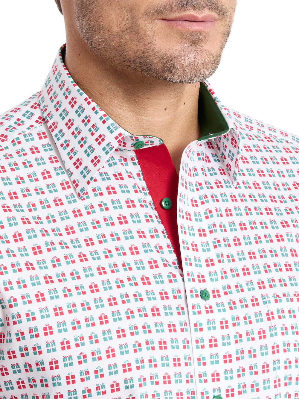 Alternate Shot of Men's red/green  Shirts  - 2