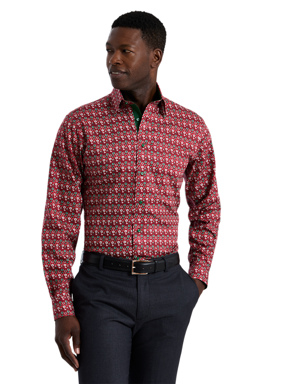 Alternate Shot of Men's red/green  Shirts 
