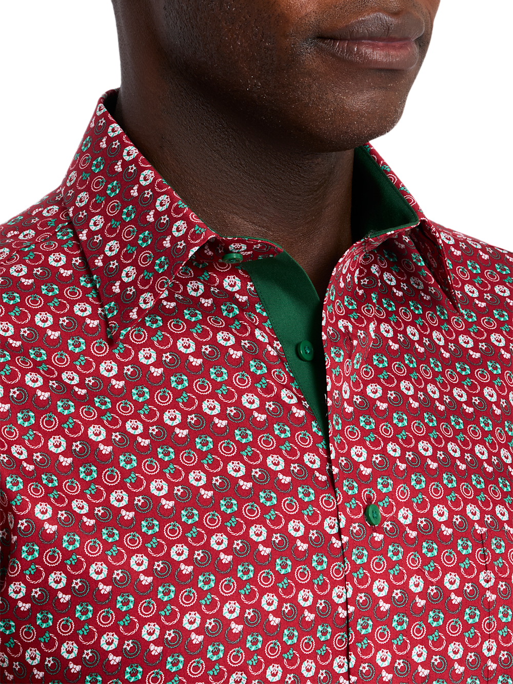 Alternate Shot of Men's red/green  Shirts  - 2