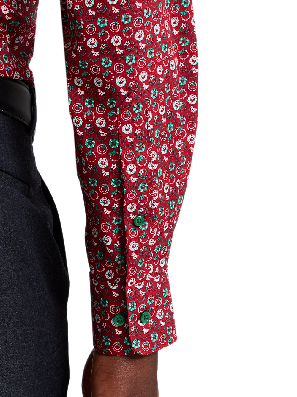Alternate Shot of Men's red/green  Shirts  - 3