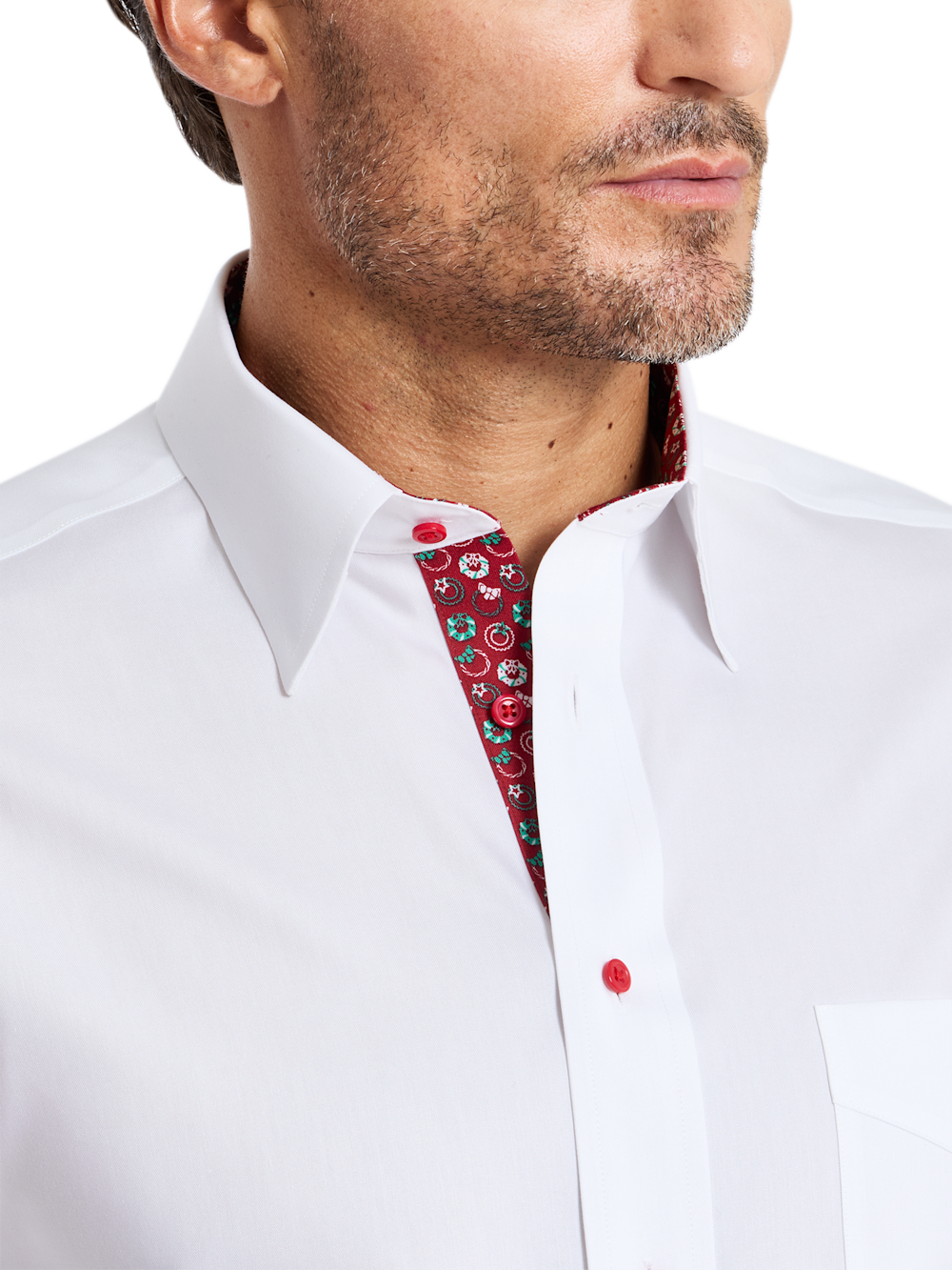 Alternate Shot of Men's white multi  Shirts  - 2