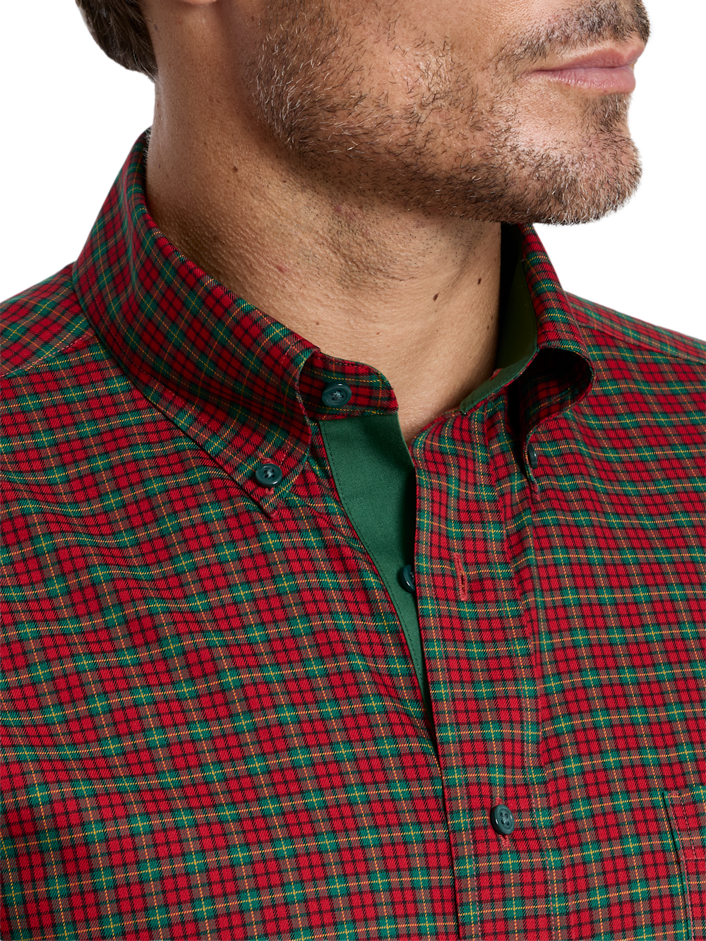 Alternate Shot of Men's red/green  Shirts  - 2