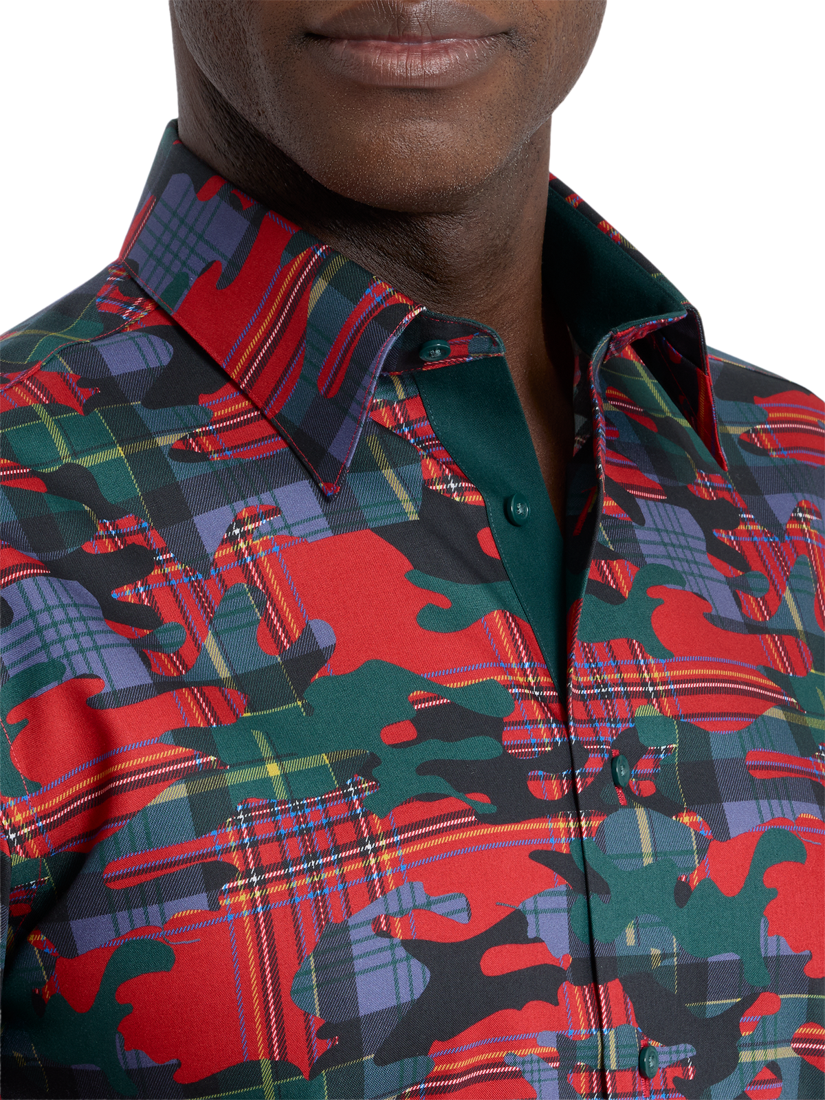 Alternate Shot of Men's red/green  Shirts  - 2