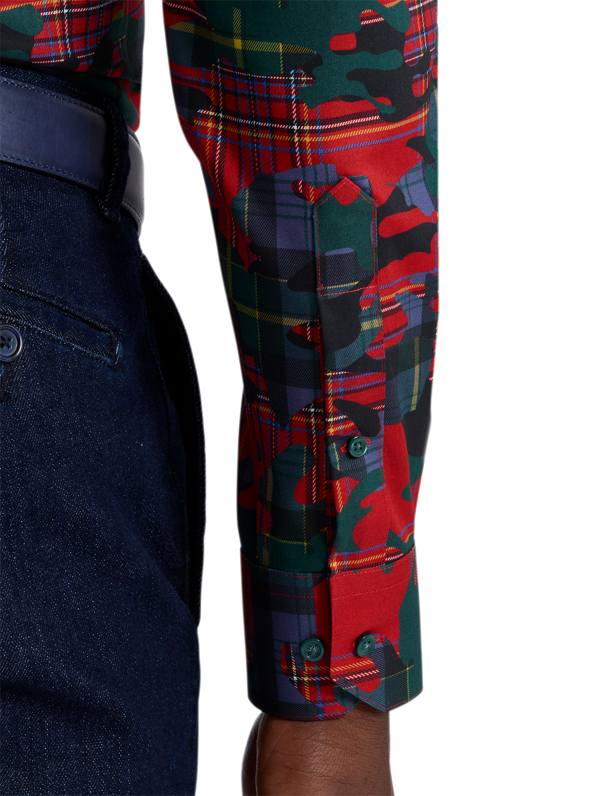 Alternate Shot of Men's red/green  Shirts  - 3