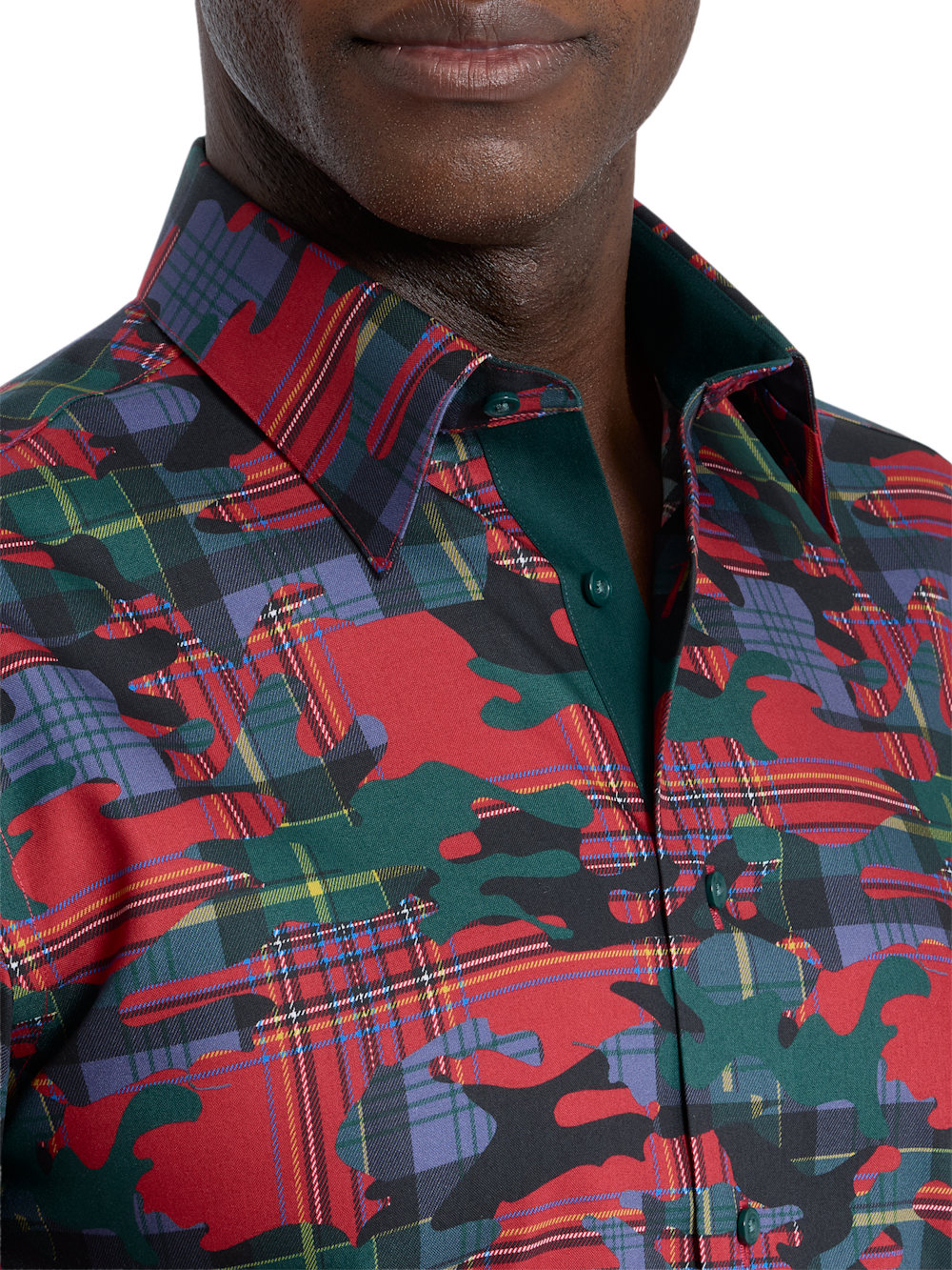 Alternate Shot of Men's red/green  Shirts  - 2
