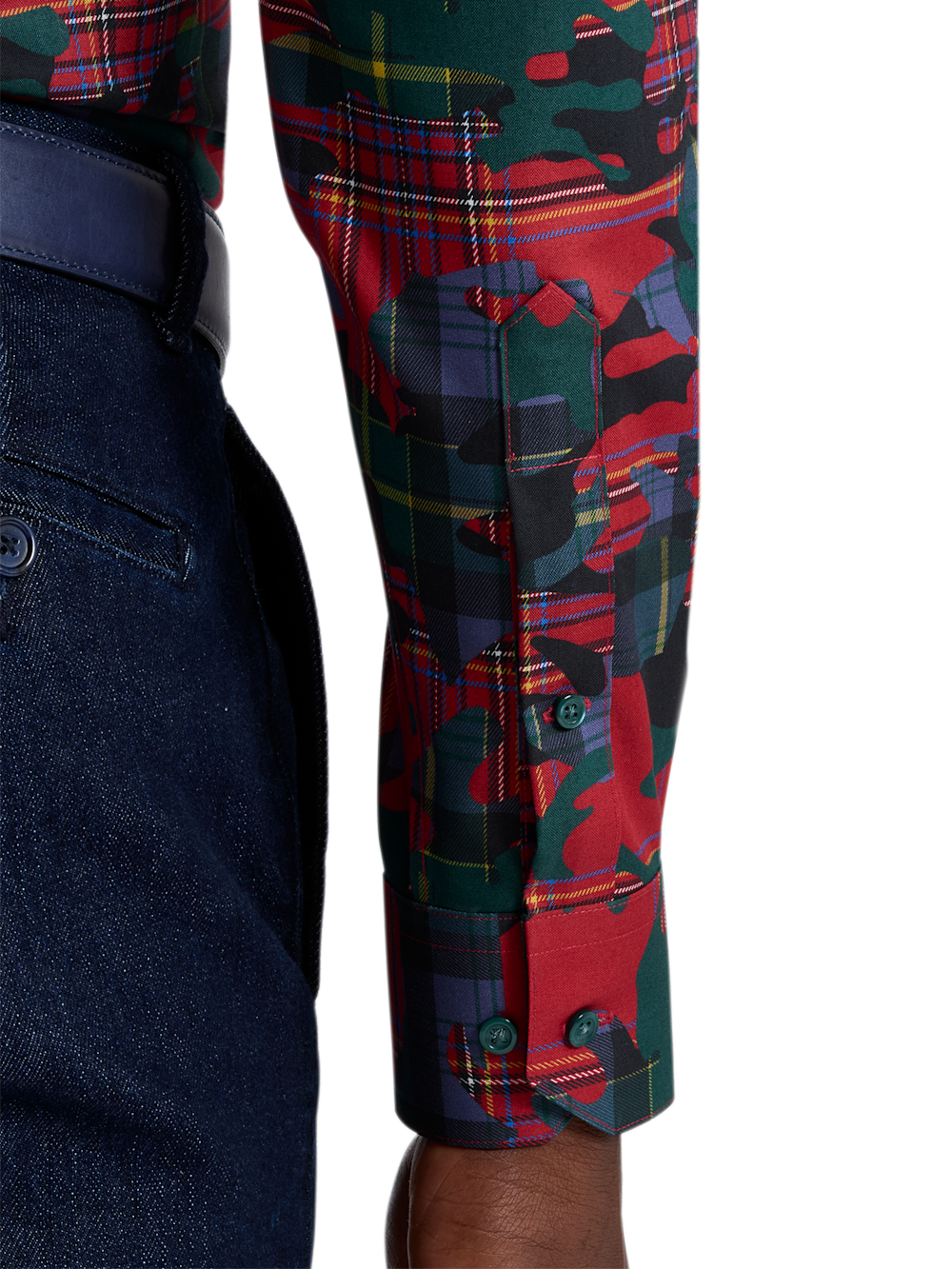 Alternate Shot of Men's red/green  Shirts  - 3