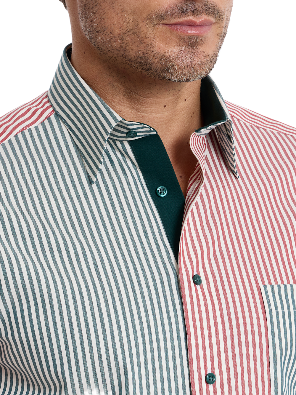 Alternate Shot of Men's red/green  Shirts  - 2