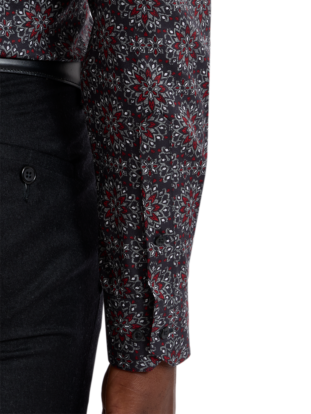 Alternate Shot of Men's black/red  Shirts  - 3