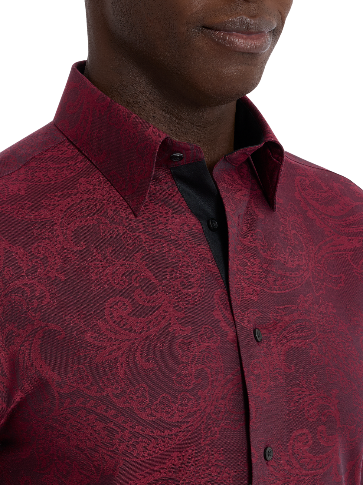 Alternate Shot of Men's burgundy  Shirts  - 2