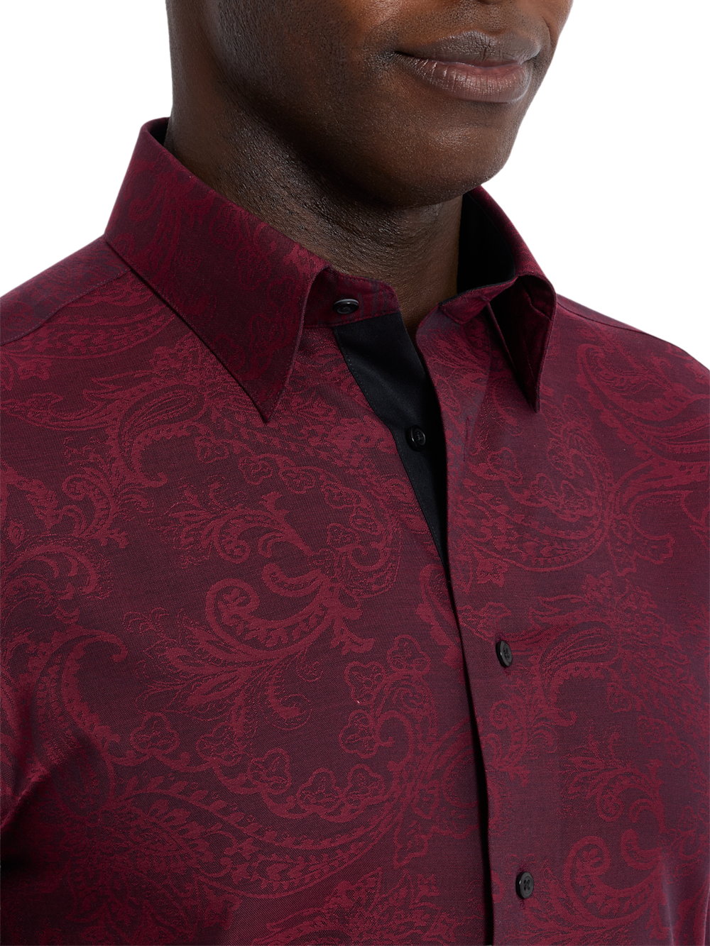 Alternate Shot of Men's burgundy  Shirts  - 2