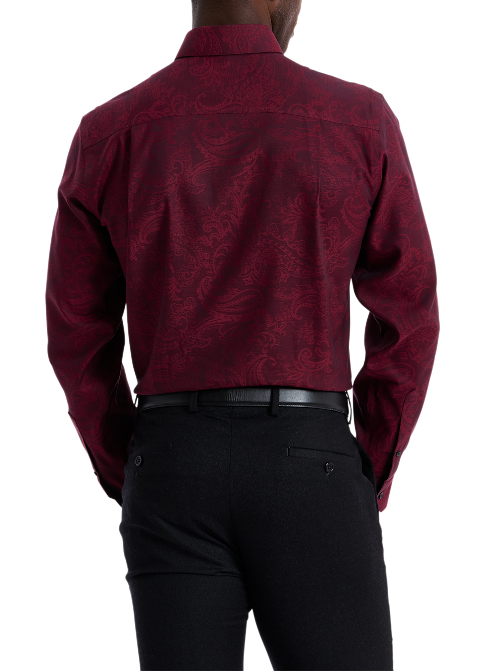 Alternate Shot of Men's burgundy  Shirts  - 4