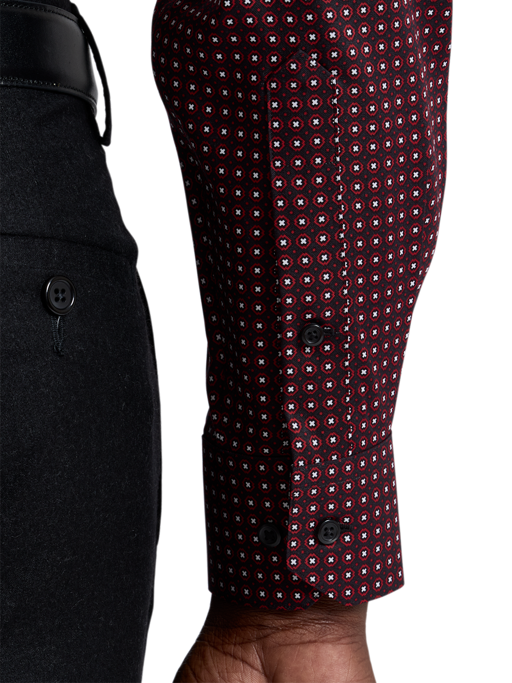 Alternate Shot of Men's black/red  Shirts  - 3